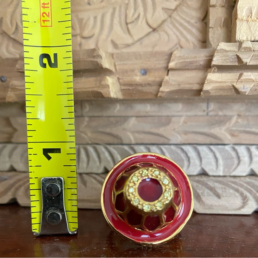 Tracy Porter Red and Gold Mosaic Ring - Picture 10 of 10